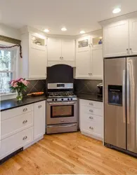 Corner kitchen refrigerator photo