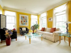 Yellow Living Room In The Interior Photo