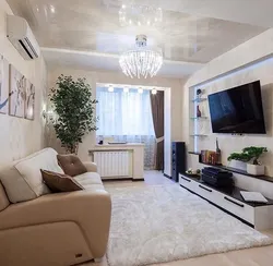 Design of a hall room in an 18 sq. m apartment with a balcony