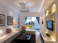 Design of a hall room in an 18 sq. m apartment with a balcony