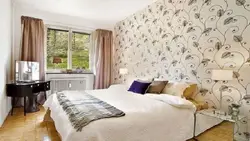 Wallpaper for a small bedroom photo