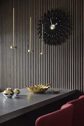 Панелҳои slatted дар дохили ошхона