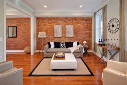 Living Room Brick Wall Decoration Photo
