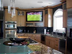 Kitchen design with TV set photo