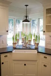 Sink on the windowsill kitchen design