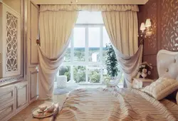 Жатын бөлмесінің дизайнындағы фотосуреттегі терезені қалай безендіруге болады