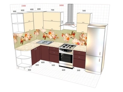 Corner kitchen 2 by 2 design photo