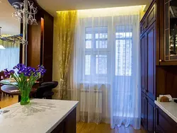 Дизайн тюли для кухни с балконом фото