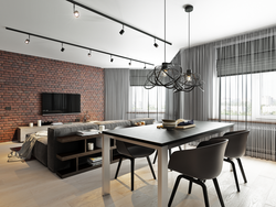 Mətbəx Dizaynı Qonaq Otağı Loft Fotoşəkili