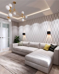 Living room design in an apartment in light colors