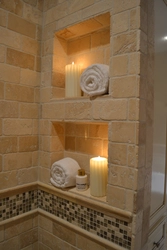 Bathroom with niches in the wall photo