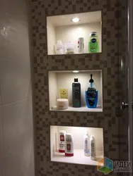 Bathroom with niches in the wall photo