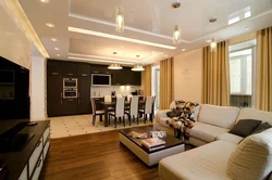 Design of a large kitchen living room in the house