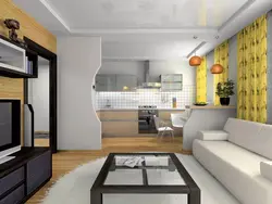 Design of a large kitchen living room in the house