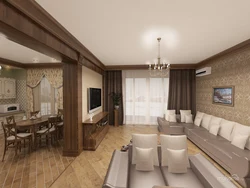 Design of a large kitchen living room in the house