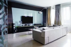 High tech in the interior in the living room photo