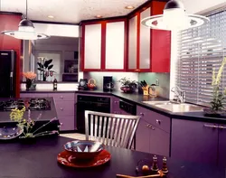 White lilac kitchen in the interior