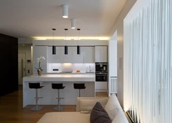 Lighting in the interior of the kitchen living room photo