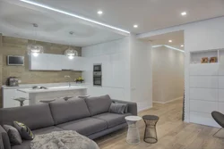 Lighting in the interior of the kitchen living room photo