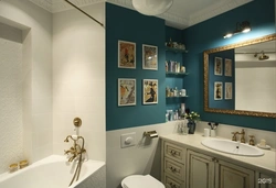 Bathroom interior painting tiles