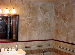 Finishing the bathtub with decorative plaster photo