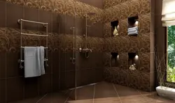 Bathroom design brown tiles