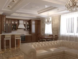 Қонақ бөлме мен ас үй сіздің үйіңізде бірге дизайн