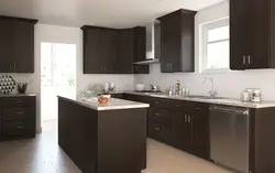 Tünd rənglərdə müasir mətbəx dizaynı