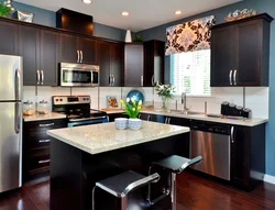 Modern kitchen design in dark colors