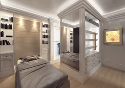 Walk-in closet in the bedroom photo