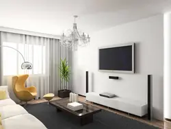 Living room decor in a modern style in the interior photo design