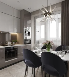 Rectangular kitchen 11 sq m photo