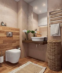 Bathroom Design White With Wood Photo