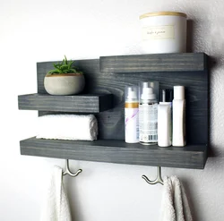 Full-wall shelves in the bathroom photo