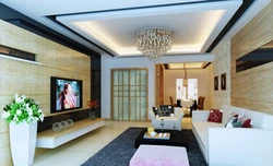 Modern Design Of Plasterboard Ceilings In The Living Room