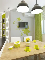 Kitchen In Yellow Gray Colors Photo