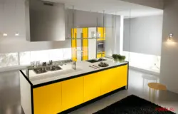 Кухня в желтом сером цветах фото