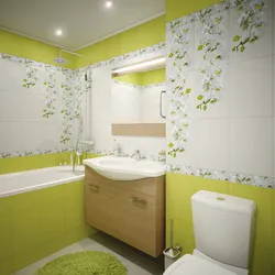 Flower made of tiles in the bathroom photo