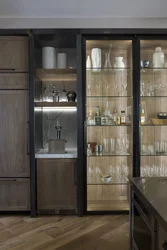 Modern kitchens with display cases for dishes photo