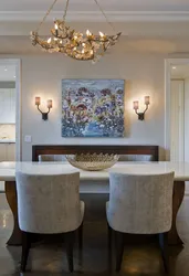 Sconce дар ошхона дар девори фото дохилӣ