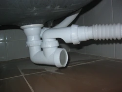 Siphon in the bathroom installation photo