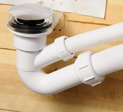 Siphon in the bathroom installation photo