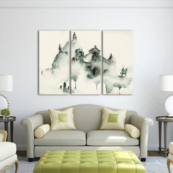 What paintings in the living room photo