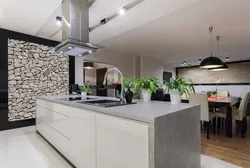 Kitchen design with gray stone