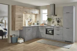 Kitchen design with gray stone