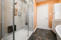 Bathroom renovation without bathtub and shower photo