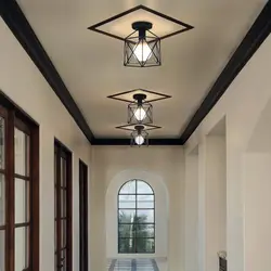 Ceiling chandeliers in the hallway modern design photo