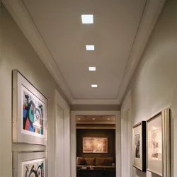 Photo of suspended ceilings with lighting in the hallway