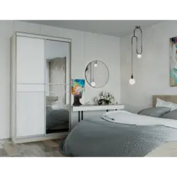 Wardrobe in the bedroom with a mirror photo