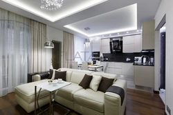 Interiors Of Living Rooms With One Window Combined With A Kitchen